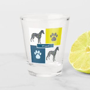 Verre A Shot Whippet Italien Greyhound Silhouette Chien & Paw Y