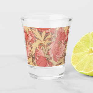 Verre A Shot William Morris Poppies Floral Art Nouveau Motif