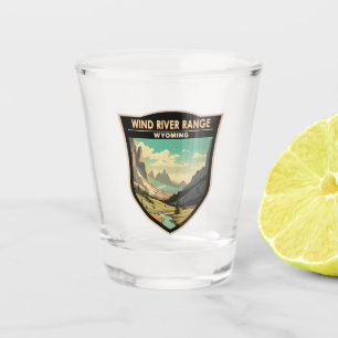 Verre A Shot Wind River Range Wyoming Travel Art Vintage