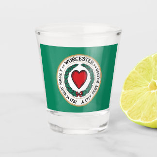 Verre A Shot Worcester (Massachusetts) city flag Shot Glass