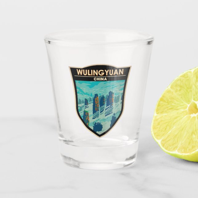 Verre A Shot Wulingyuan zone Pittoresque Chine Voyage Art Vinta (Devant)