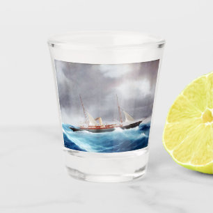 Verre A Shot Yacht à vapeur Margarita années 1900
