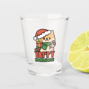 Verre A Shot Yappy Howlidays - Jote Christmas Dog Cartoon