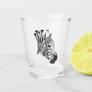 Verre A Shot Zèbre avec bandes noires torsadées