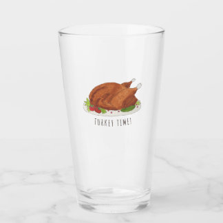 Verre à Thanksgiving drôle de dinde