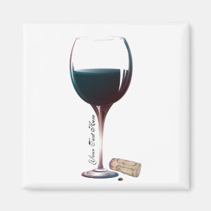 Verre à vin Art logo personnalisé Magnet