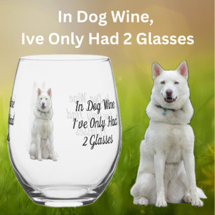 Verre à vin de chien Husky ou verre à roches