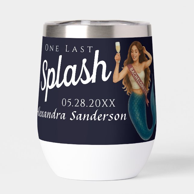 verre à vin de mermaid personnalisé (Arrière)