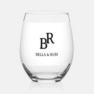 Verre à vin élégant minimaliste sans pied avec mon