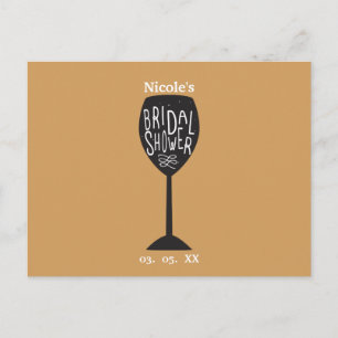 Verre à vin Fête des mariées TOUTE carte postale C