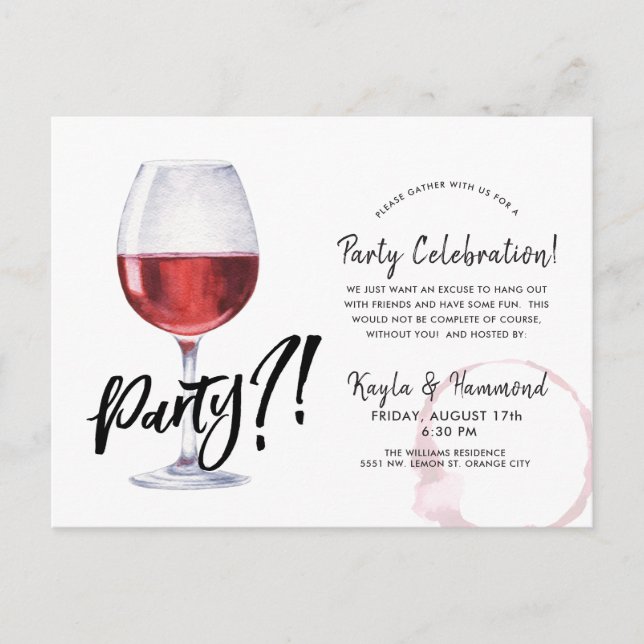 Verre à vin humour | Carte de célébration sans occ (Devant)