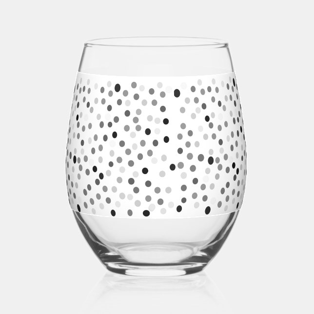 Verre à vin Pois noir et blanc (Recto)