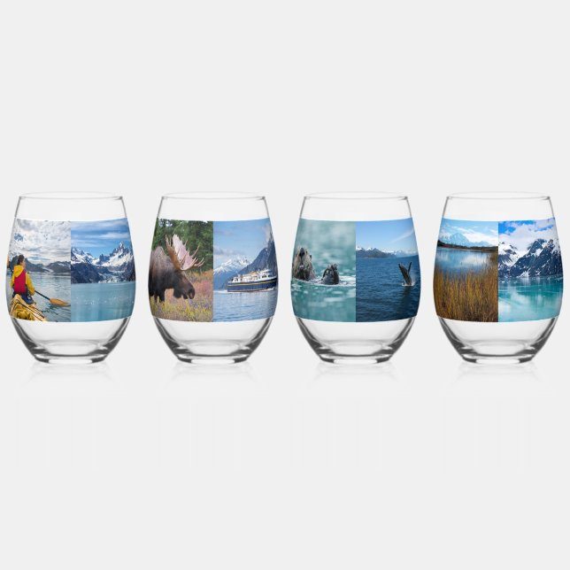 Verre À Vin Sans Pied 16 Photos de vacances familiales (Recto)
