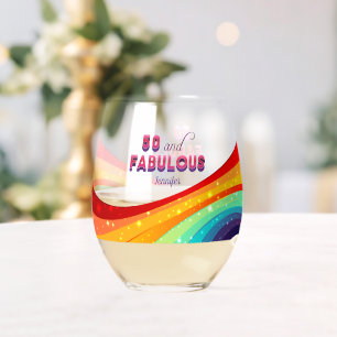 Verre À Vin Sans Pied 50 et fabuleux Rainbow Custom 50e anniversaire