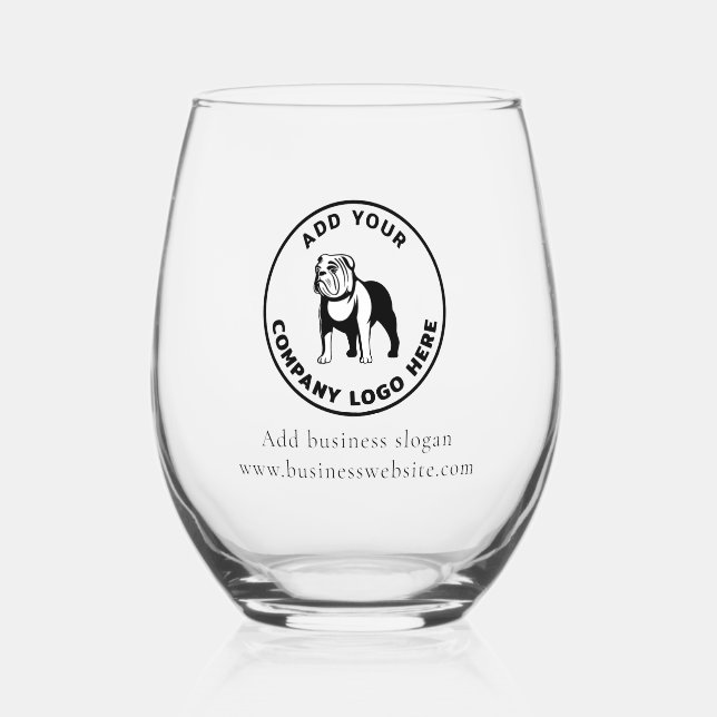 Verre À Vin Sans Pied Ajouter votre logo d'entreprise Site Web d'entrepr (Recto)