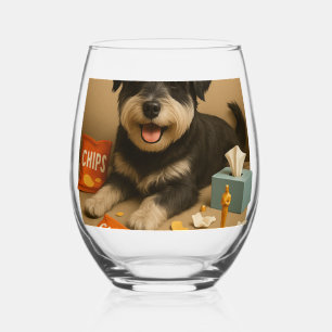 Verre À Vin Sans Pied Amateurs de chiens Schnauzer Mini 