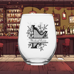 Verre À Vin Sans Pied Amoureux de musique cool ajouter un nom