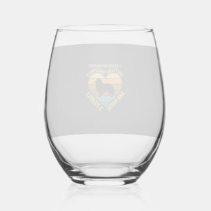 Verre À Vin Sans Pied Amoureux des chiens Shetland Sheepdogs Rétro Cœur