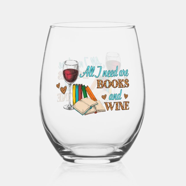 Verre À Vin Sans Pied Amoureux du vin/Livres (Recto)