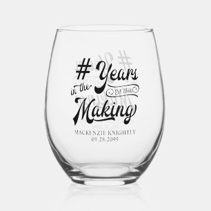 Verre À Vin Sans Pied ANNÉES D'ANNIVERSAIRE DANS LA RENDRE Personnalisé
