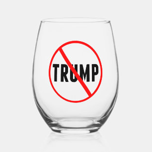 Verre À Vin Sans Pied Anti Trump Simple Red Circle X Politique