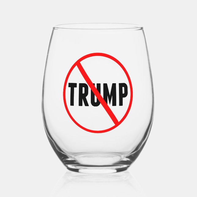 Verre À Vin Sans Pied Anti Trump Simple Red Circle X Politique (Recto)