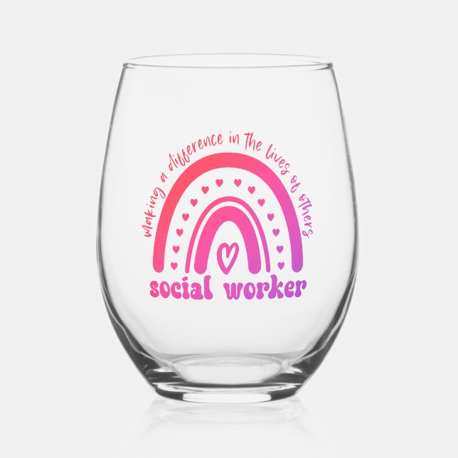 Verre À Vin Sans Pied Appréciation et diplôme des travailleurs sociaux (Recto)