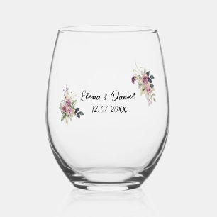 Verre À Vin Sans Pied Aquarelle rose lavande rose minimaliste