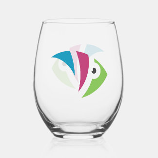 Verre À Vin Sans Pied aquarium coloré dessin d'illustration poisson