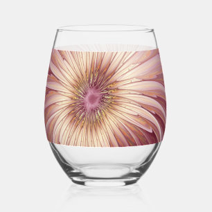Verre À Vin Sans Pied Art de fractale de fleur abstraite et nuances de B