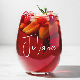 Verre À Vin Sans Pied Bachelorette Party Chic White Script