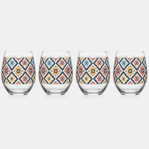 Verre À Vin Sans Pied Bande orientale de Cherokee