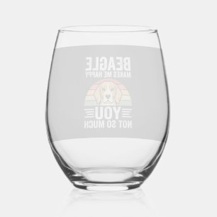 Verre À Vin Sans Pied Beagle Me Rend Heureux Amateur De Chien