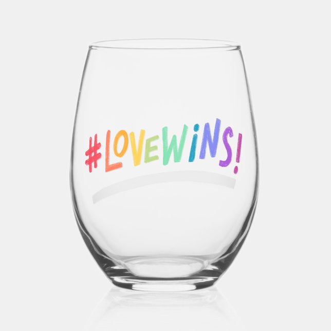 Verre À Vin Sans Pied Belle Simple Minimal Amour Est Fierté D'Amour (Recto)