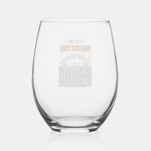 Verre À Vin Sans Pied Berger bohémien typographie vintage amateur de chi