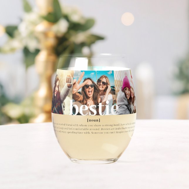 Verre À Vin Sans Pied Bestie Personnalisé Moderne Signifiant Meilleurs A (Insitu (Mariage))