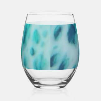Verre À Vin Sans Pied Blue Crush - Abstrait d'art côtier