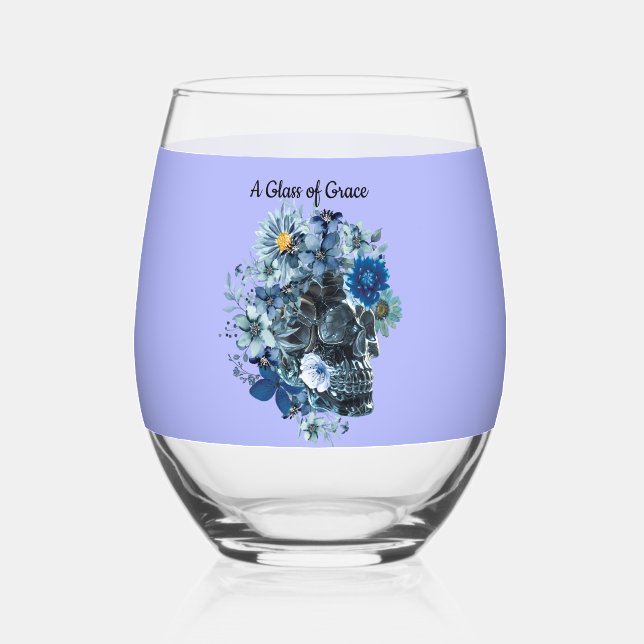 Verre À Vin Sans Pied Blue Reverie (Recto)