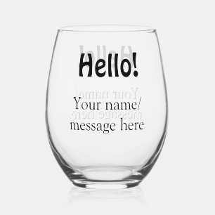 Verre À Vin Sans Pied Bonjour ajouter un message de nom simple minimum é