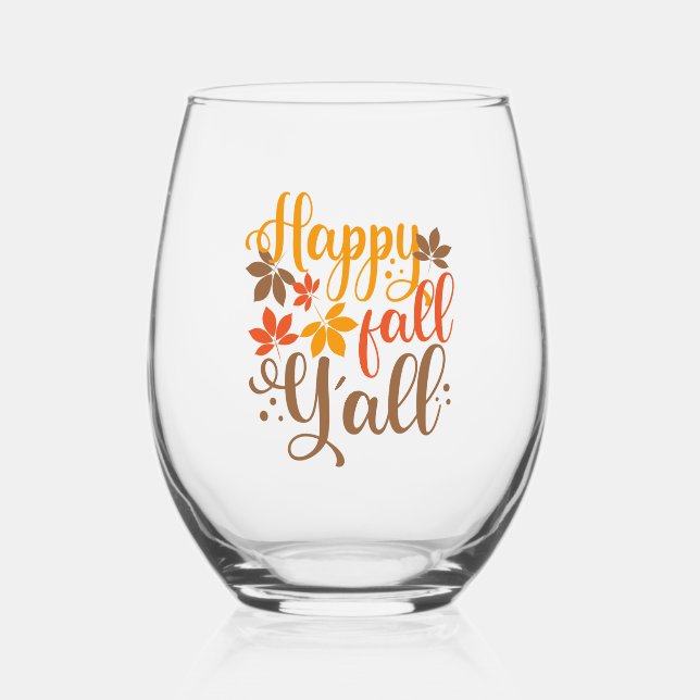 Verre À Vin Sans Pied Bonne Chute à tous (Recto)