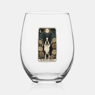 Verre À Vin Sans Pied Boston Terrier