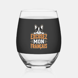 Verre À Vin Sans Pied Bouledogue Français Excusez Mon Français Design