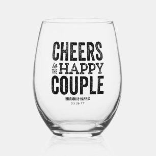Verre À Vin Sans Pied Bravo au mariage heureux du couple engagé