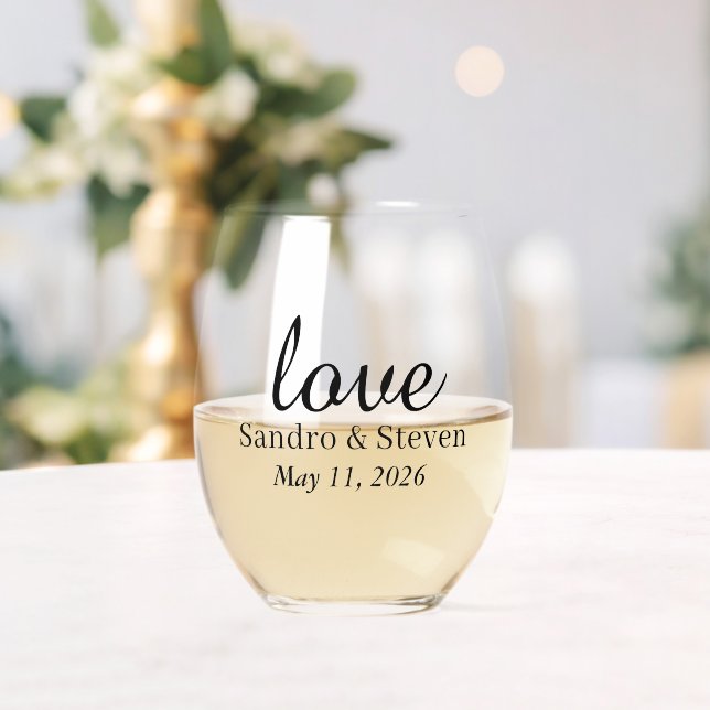 Verre À Vin Sans Pied Bravo pour aimer le Mariage minimal moderne (Insitu (Mariage))