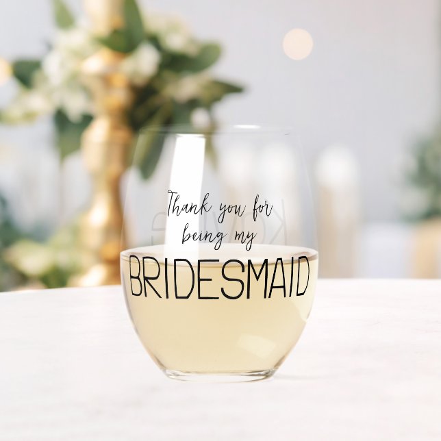 Verre À Vin Sans Pied Bridesmaid Merci (Insitu (Mariage))