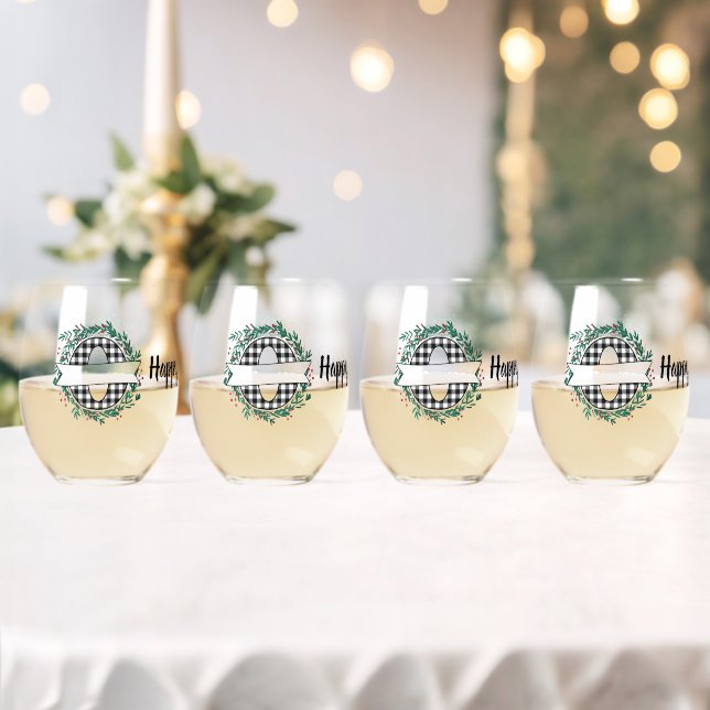Verre À Vin Sans Pied Buffle noir et blanc personnalisé (O) (Insitu (Mariage))