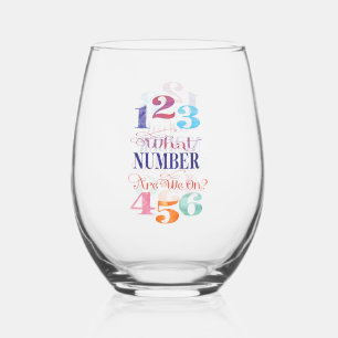 Verre À Vin Sans Pied Bunco Funny Quel Nombre Sommes-Nous ? Typographie