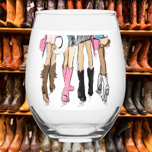 Verre À Vin Sans Pied Cadeau de Cowgirl pour l'Enterrement de Vie de Jeu