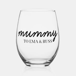 Verre À Vin Sans Pied Cadeau de fête des mères pour maman moderne avec l