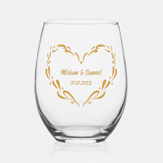 Verre À Vin Sans Pied Cadeau de mariage personnalisé pour l'anniversaire